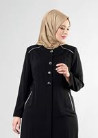 Vêtements hijab NOIR T 1533 Farah Tesettür Pardesü-Alv Fashion