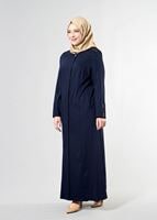 Hijab clothing NAVY BLUE T 1534 New Nice Tesettür Pardesü-Alv Fashion