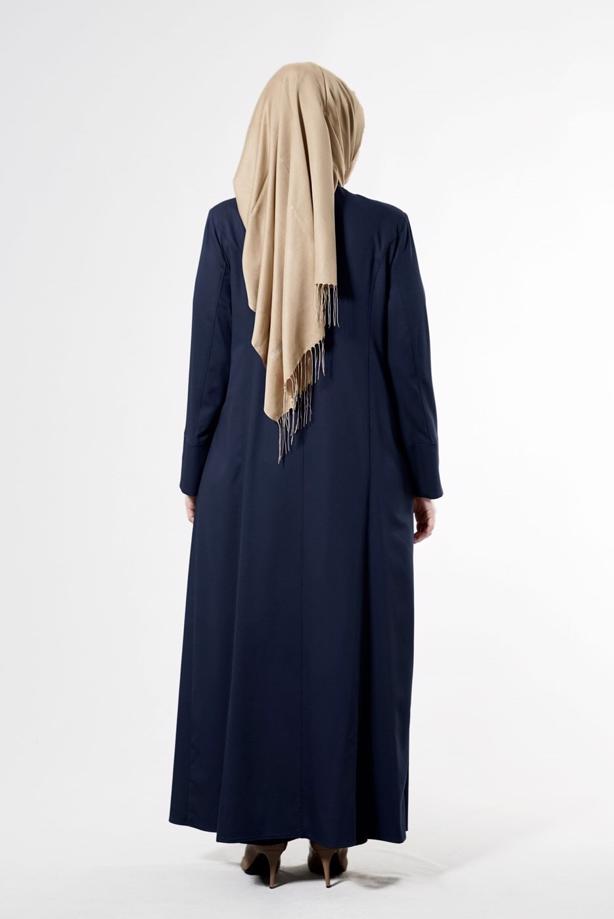 Vêtements hijab BLEU MARINE T 1534 New Nice Tesettür Pardesü-Alv Fashion - TRENDTESETTÜR