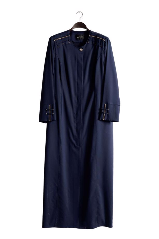 Vêtements hijab BLEU MARINE T 1534 New Nice Tesettür Pardesü-Alv Fashion - TRENDTESETTÜR