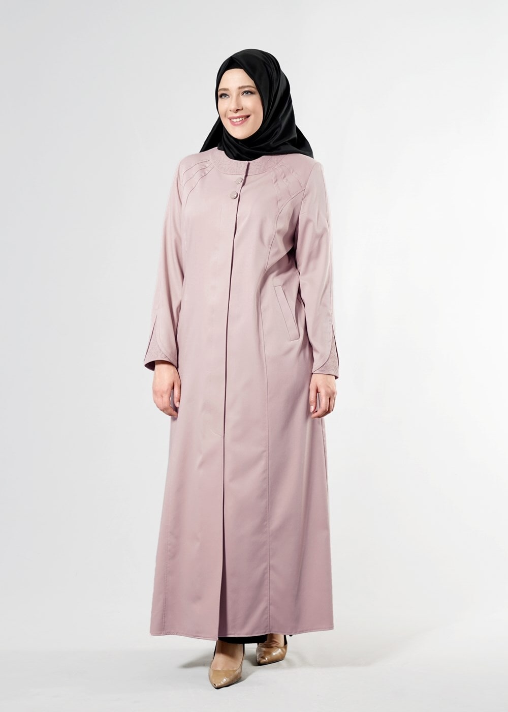 Hijab clothing POWDER T 1535 İnessa Tesettür Pardesü-Alv Fashion