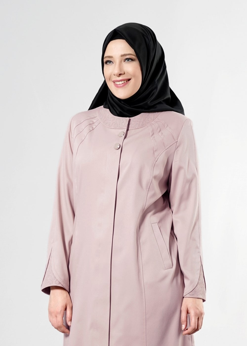 Hijab clothing POWDER T 1535 İnessa Tesettür Pardesü-Alv Fashion