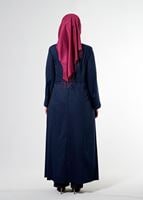 Tesettür giyim LACİVERT T 1535 İnessa Tesettür Pardesü-Alv Fashion