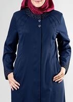 Tesettür giyim LACİVERT T 1535 İnessa Tesettür Pardesü-Alv Fashion