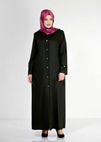 Tesettür giyim SİYAH T 1558 Dulce Tesettür Pardesü-Alv Fashion