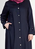 Tesettür giyim LACİVERT T 1558 Dulce Tesettür Pardesü-Alv Fashion