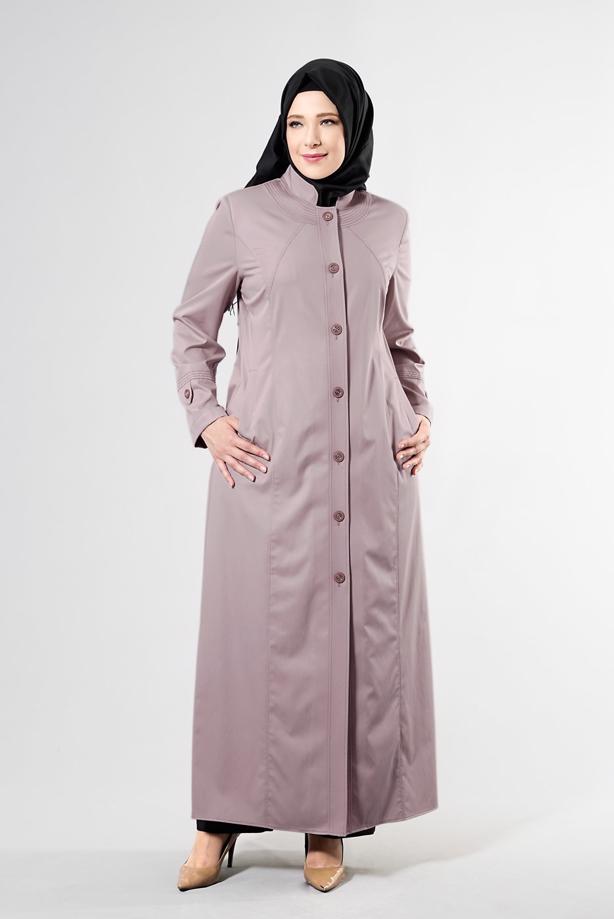 Vêtements hijab POUDRE T 1558 Dulce Tesettür Pardesü-Alv Fashion - TRENDTESETTÜR