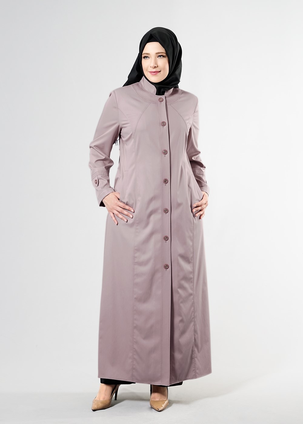 Hijab clothing POWDER T 1558 Dulce Tesettür Pardesü-Alv Fashion