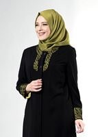 Vêtements hijab NOIR T 1581 Sufle Tesetür Pardesü-Alv Fashion