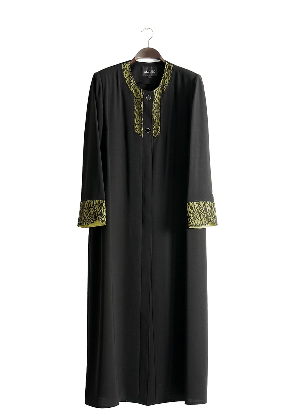 Hijab clothing BLACK T 1581 Sufle Tesetür Pardesü-Alv Fashion