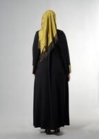 Tesettür giyim SİYAH T 1585 Ekose Tesettür Pardesü-Alv Fashion