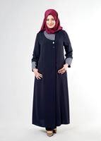Vêtements hijab BLEU MARINE T 1588 Farah Tesettür Pardesü-Alv Fashion