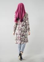 Vêtements hijab FUCHSIA T 6142 Porto Çiçek Desen Kolyeli Tunik