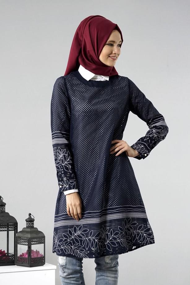 Vêtements hijab  T 6146 Porto File Tunik - TRENDTESETTÜR