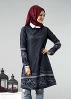 Vêtements hijab BLEU MARINE T 6146 Porto File Tunik