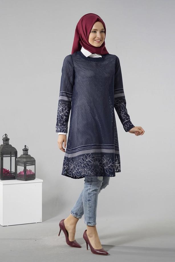Vêtements hijab  T 6146 Porto File Tunik - TRENDTESETTÜR