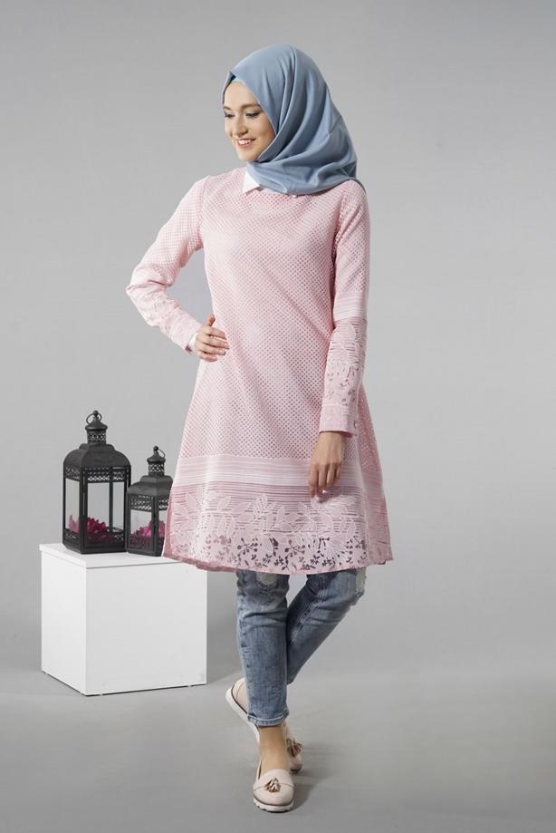 Vêtements hijab  T 6146 Porto File Tunik - TRENDTESETTÜR