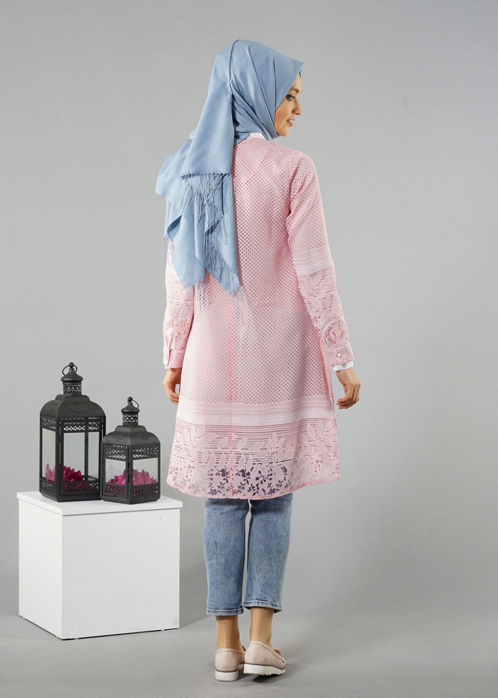 Vêtements hijab POUDRE T 6146 Porto File Tunik