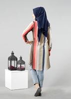 Vêtements hijab KAKI T 6150 Porto Gökkuşağı Tunik
