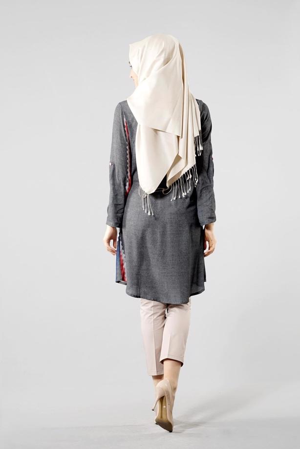 Vêtements hijab  T 1099 PüsQül Gökkuşağı Tunik - TRENDTESETTÜR
