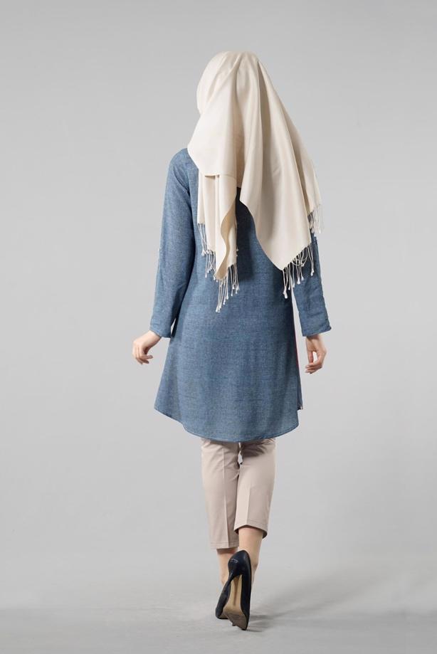 Vêtements hijab  T 1099 PüsQül Gökkuşağı Tunik - TRENDTESETTÜR