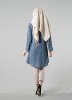 Hijab clothing NAVY BLUE T 1099 PüsQül Gökkuşağı Tunik