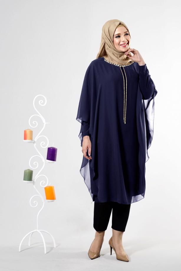 Vêtements hijab  T 0101  S-VUP Yaka Detaylı Tunik - TRENDTESETTÜR