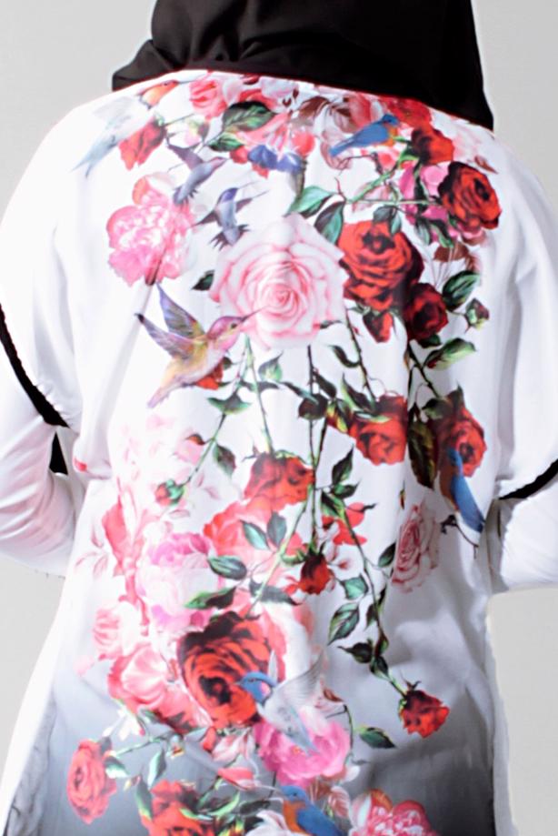 Vêtements hijab  T 1675 S-VUP Dijital Baskılı Desenli Hırka - TRENDTESETTÜR