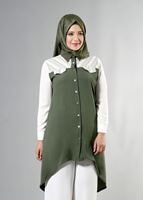 Hijab clothing KHAKI T 3745 S_VUP Erkek Yaka Yarımkol Yelek