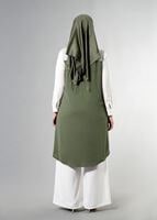 Hijab clothing KHAKI T 3745 S_VUP Erkek Yaka Yarımkol Yelek