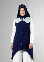 Hijab clothing NAVY BLUE T 3745 S_VUP Erkek Yaka Yarımkol Yelek