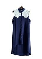 Tesettür giyim LACİVERT T 3745 S_VUP Erkek Yaka Yarımkol Yelek