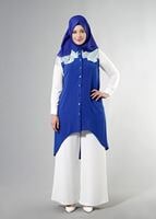 Vêtements hijab BLEU MARINE T 3745 S_VUP Erkek Yaka Yarımkol Yelek