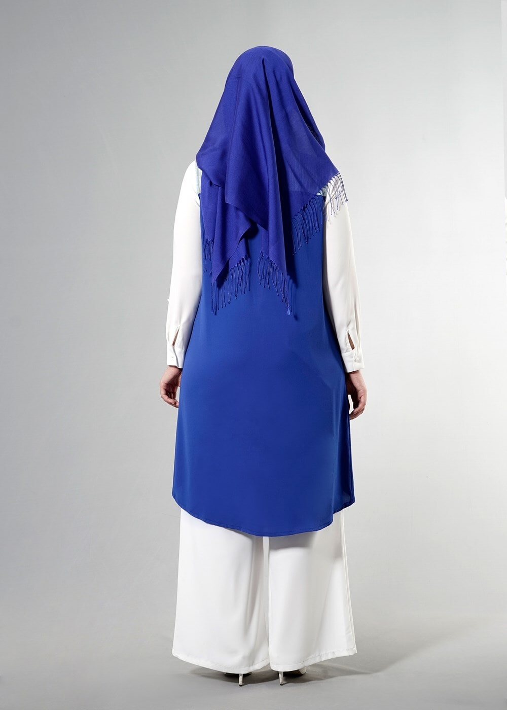 Vêtements hijab BLEU MARINE T 3745 S_VUP Erkek Yaka Yarımkol Yelek