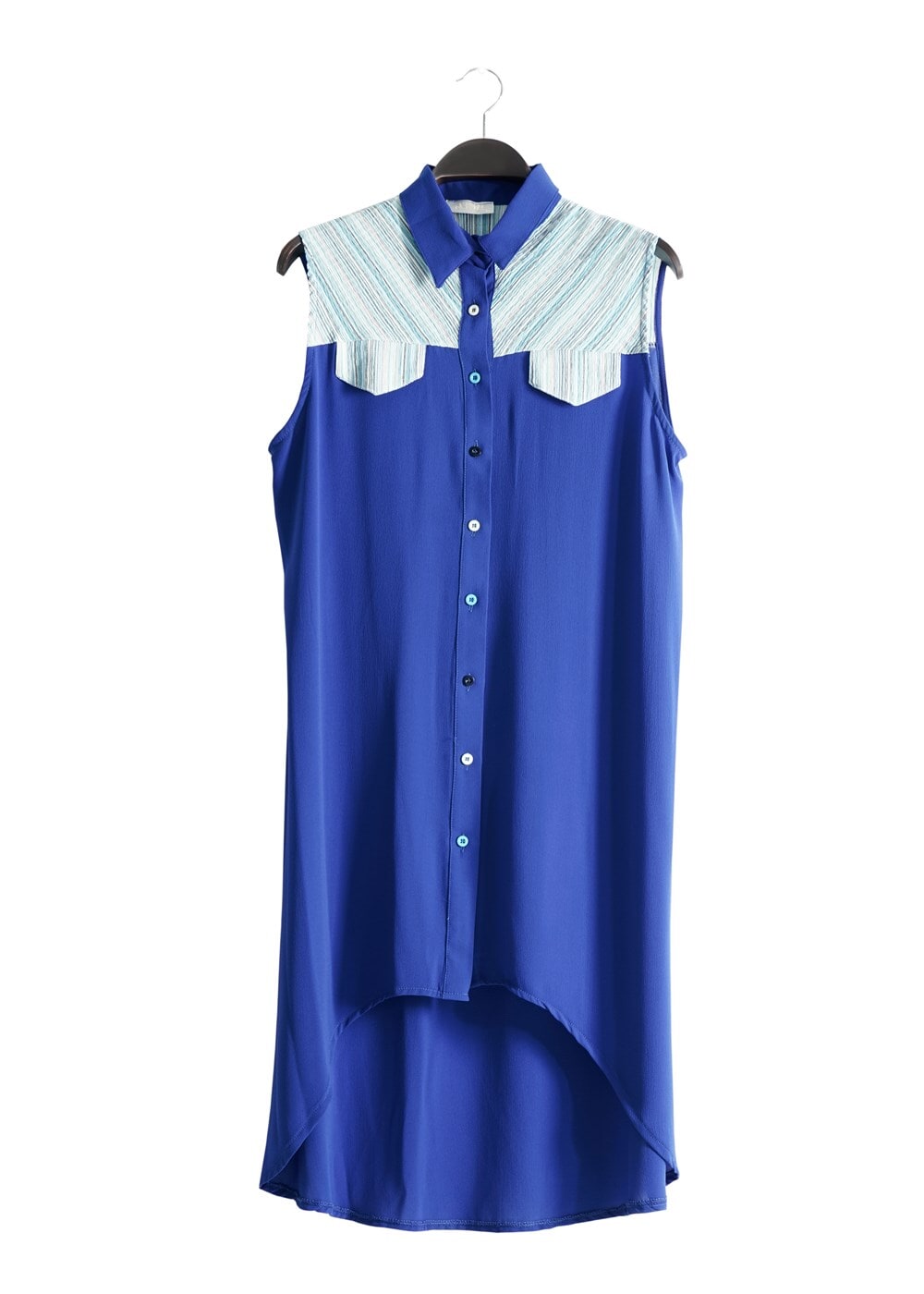 Vêtements hijab BLEU MARINE T 3745 S_VUP Erkek Yaka Yarımkol Yelek