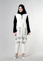 Vêtements hijab NOIR T 3801 S-VUP Desenli Renkli Tunik
