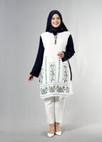 Vêtements hijab BLEU MARINE T 3801 S-VUP Desenli Renkli Tunik