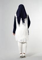 Vêtements hijab BLEU MARINE T 3801 S-VUP Desenli Renkli Tunik