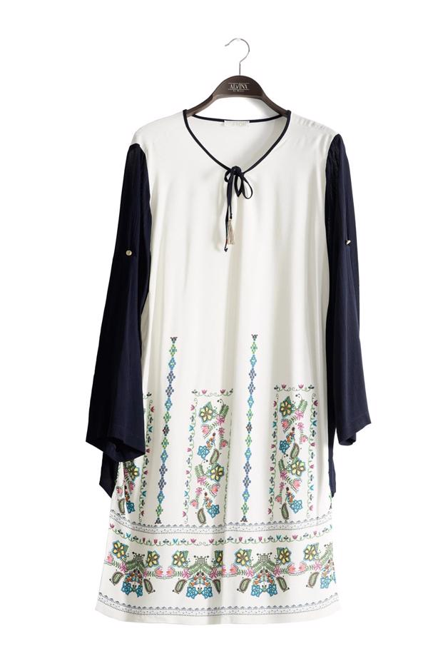 Vêtements hijab  T 3801 S-VUP Desenli Renkli Tunik - TRENDTESETTÜR