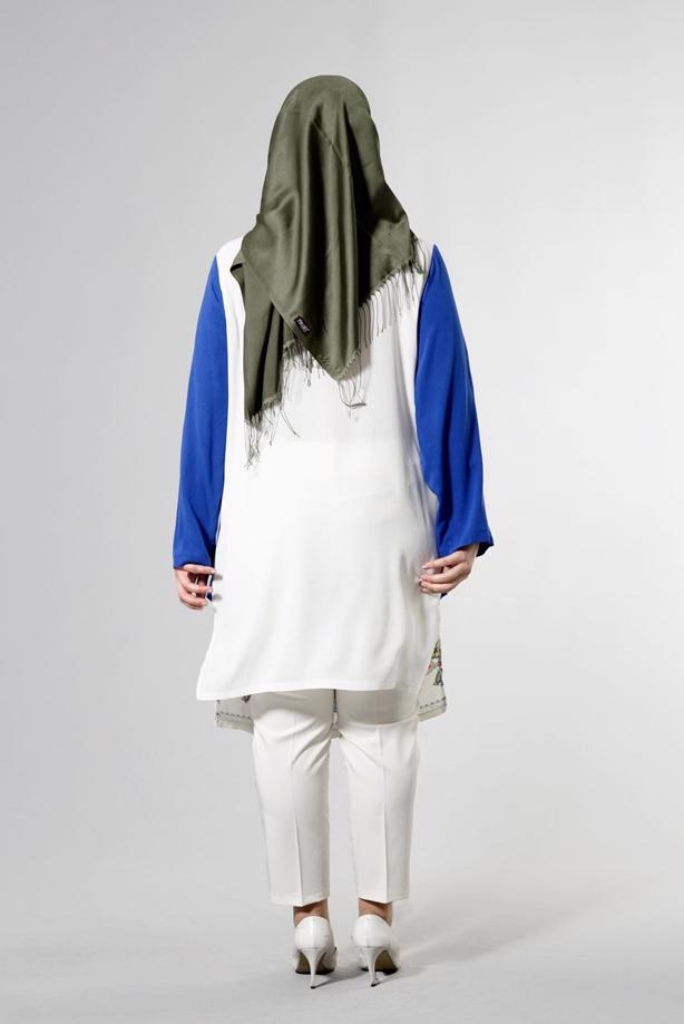 Vêtements hijab  T 3801 S-VUP Desenli Renkli Tunik - TRENDTESETTÜR