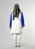 Vêtements hijab BLEU MARINE T 3801 S-VUP Desenli Renkli Tunik