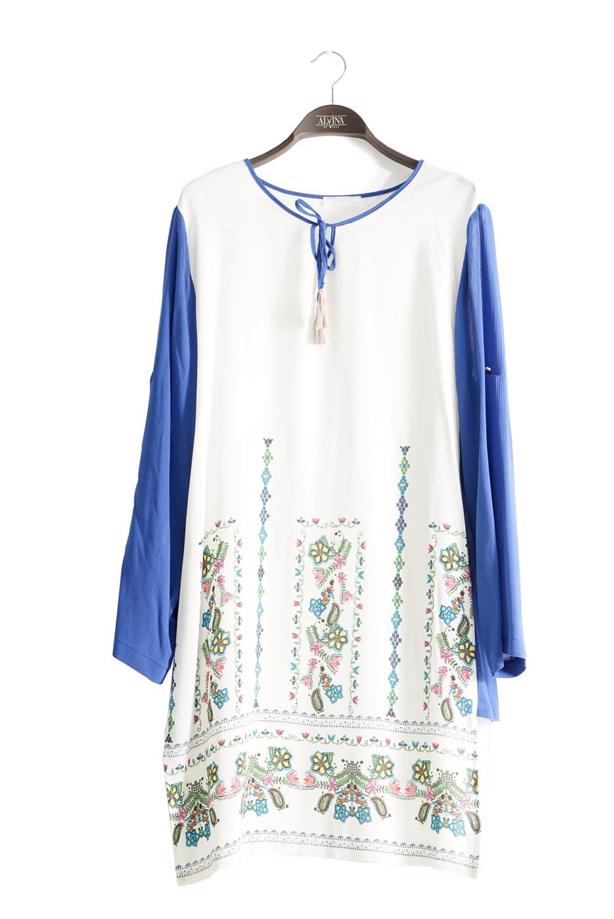 Vêtements hijab  T 3801 S-VUP Desenli Renkli Tunik - TRENDTESETTÜR