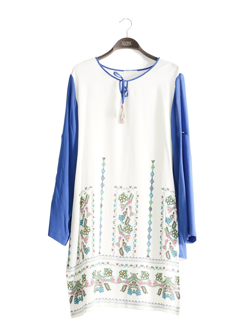 Vêtements hijab BLEU MARINE T 3801 S-VUP Desenli Renkli Tunik