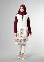 Hijab clothing PURPLE T 3801 S-VUP Desenli Renkli Tunik