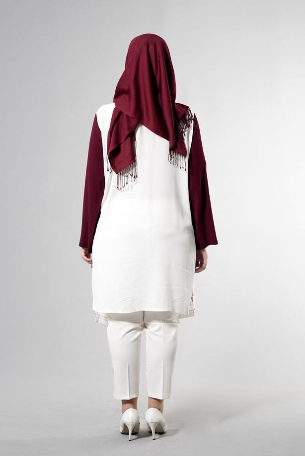 Vêtements hijab  T 3801 S-VUP Desenli Renkli Tunik - TRENDTESETTÜR