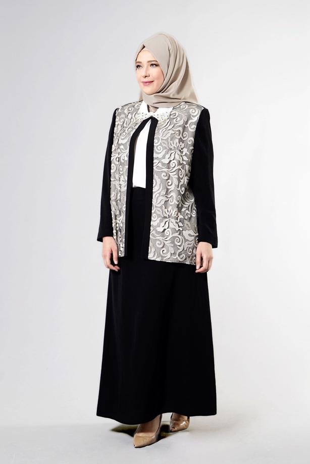 Tesettür giyim SİYAH T 3101E Brode 3lü Etk. Tesettür Tkm-Alv Fashion - TRENDTESETTÜR