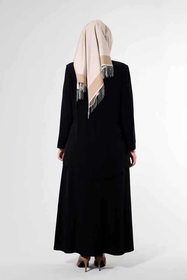 Tesettür giyim SİYAH T 3101E Brode 3lü Etk. Tesettür Tkm-Alv Fashion - TRENDTESETTÜR