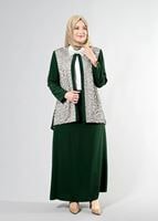 Hijab clothing GREEN T 3101E Brode 3lü Etk. Tesettür Tkm-Alv Fashion