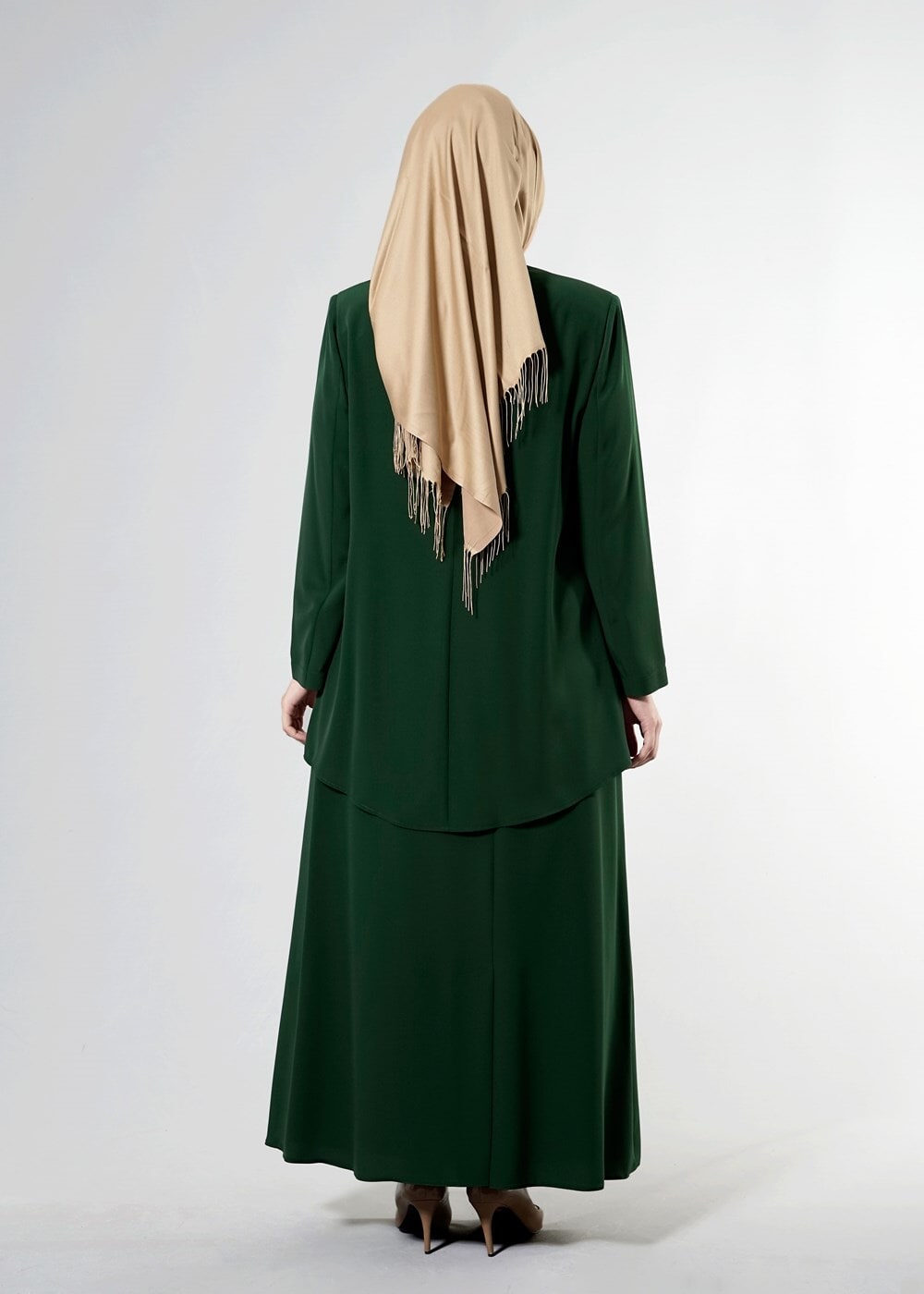 Hijab clothing GREEN T 3101E Brode 3lü Etk. Tesettür Tkm-Alv Fashion
