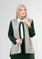 Tesettür giyim YEŞİL T 3101E Brode 3lü Etk. Tesettür Tkm-Alv Fashion